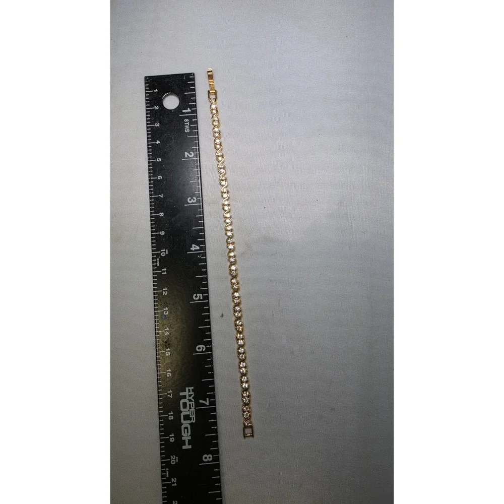 Vintage Premier Designs PD Gold Tone  Rhinestone Bracelet 7.5